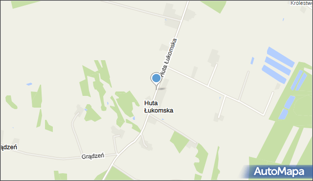 Huta Łukomska gmina Zagórów, Huta Łukomska, mapa Huta Łukomska gmina Zagórów