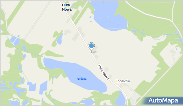 Huta Nowa gmina Gostynin, Huta Nowa, mapa Huta Nowa gmina Gostynin
