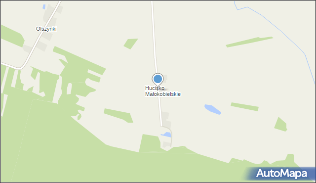 Kobiele Małe, Hucisko Małokobielskie, mapa Kobiele Małe