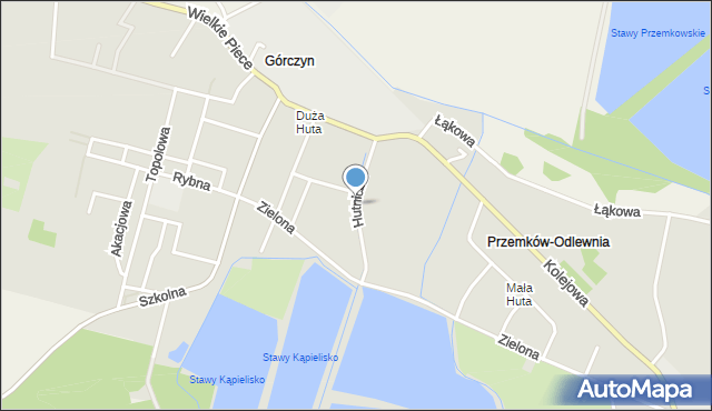 Przemków, Hutnicza, mapa Przemków
