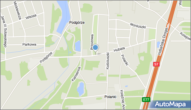 Szydłowiec, Hubala Henryka, mjr., mapa Szydłowiec