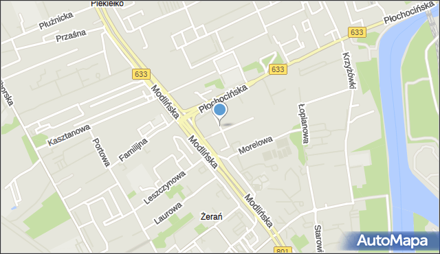 Warszawa, Huczna, mapa Warszawy