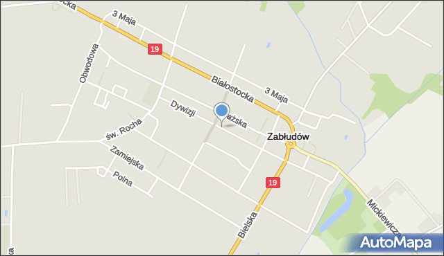 Zabłudów, I Dywizji, mapa Zabłudów