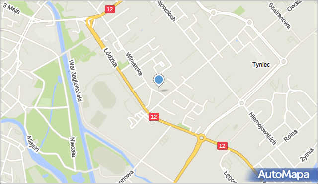 Kalisz, Idzikowskiego Ludwika, mjr., mapa Kalisza