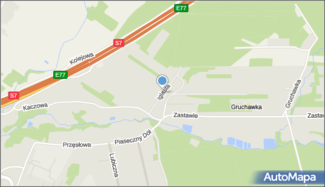 Kielce, Iglasta, mapa Kielc