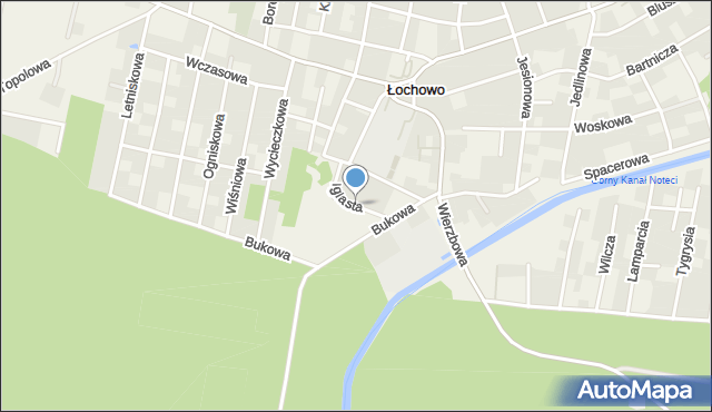 Łochowo, Iglasta, mapa Łochowo