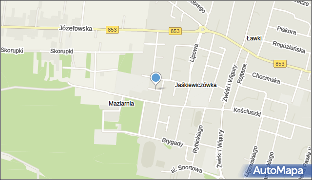Tomaszów Lubelski, III Dywizji Piechoty, mapa Tomaszów Lubelski