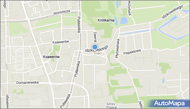 Warszawa, Ikara, mapa Warszawy