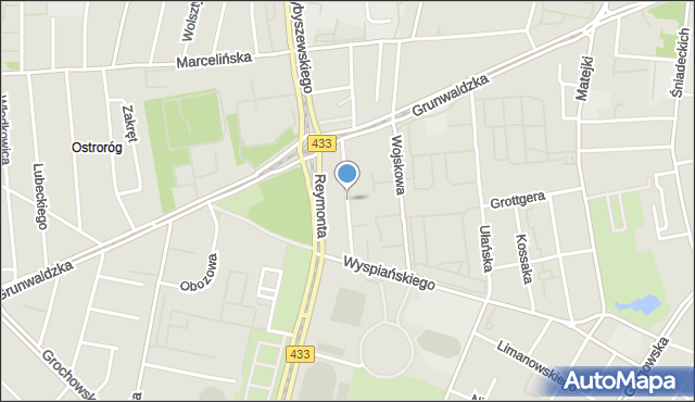 Poznań, Iłłakowiczówny Kazimiery, mapa Poznania