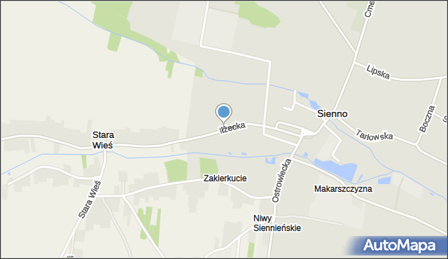 Sienno powiat lipski, Iłżecka, mapa Sienno powiat lipski