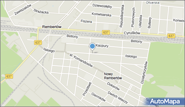 Warszawa, Ilskiego Franciszka, mapa Warszawy