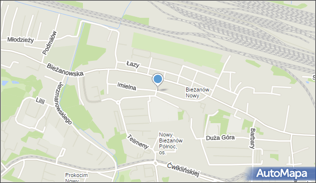 Kraków, Imielna, mapa Krakowa