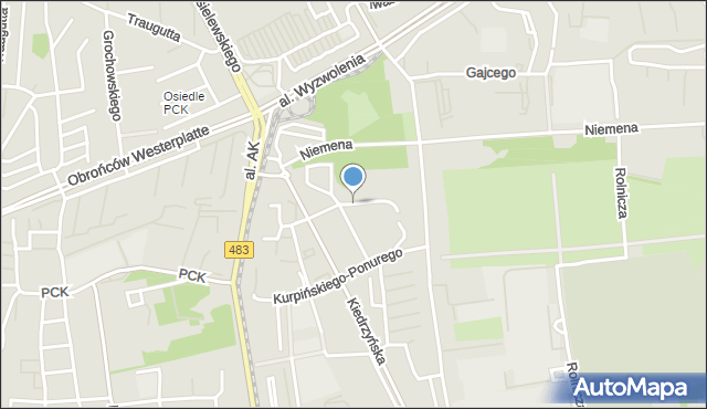 Częstochowa, Inwalidów Wojennych RP, mapa Częstochowy