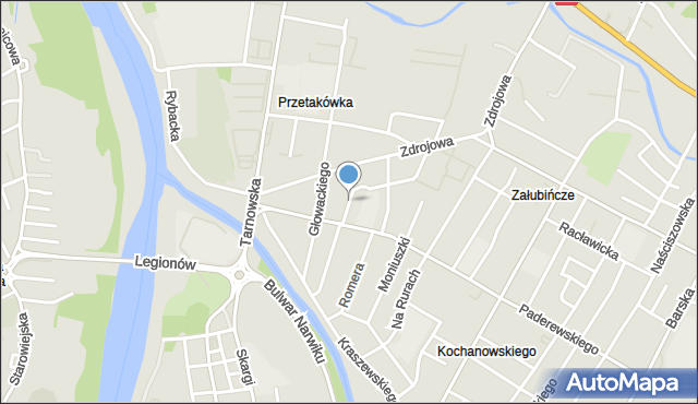 Nowy Sącz, Inwalidów Wojennych RP, mapa Nowego Sącza