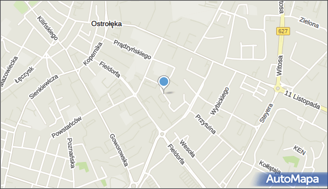 Ostrołęka, Insurekcyjna, mapa Ostrołęka