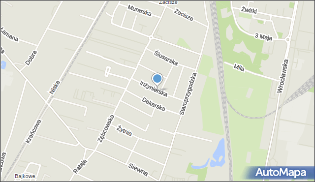 Ostrów Wielkopolski, Inżynierska, mapa Ostrów Wielkopolski