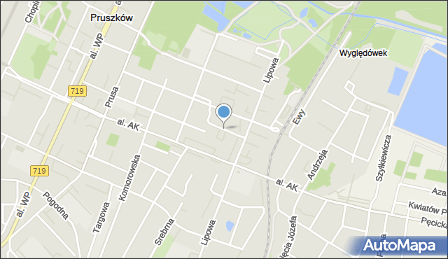 Pruszków, Indrzejczyka Romana, ks., mapa Pruszków