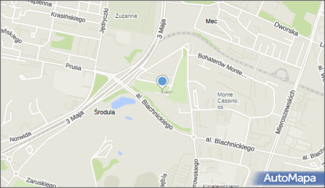 Sosnowiec, Indyki Franciszka, mapa Sosnowca