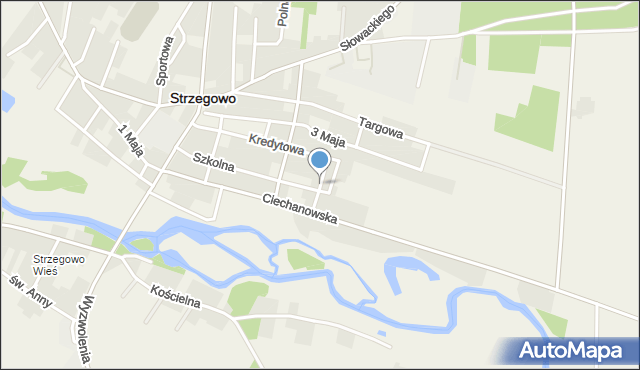 Strzegowo powiat mławski, Inwalidzka, mapa Strzegowo powiat mławski