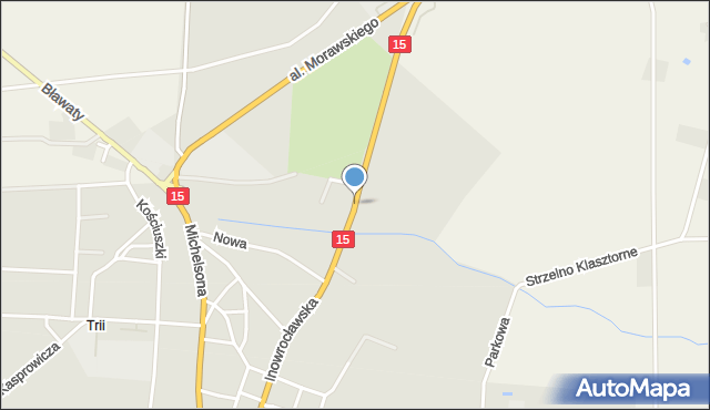 Strzelno powiat mogileński, Inowrocławska, mapa Strzelno powiat mogileński