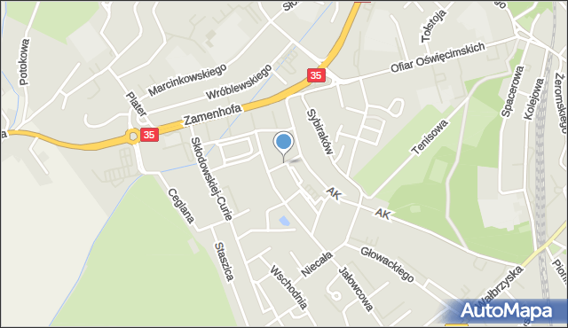 Świdnica, Inwalidów Wojennych RP, mapa Świdnicy