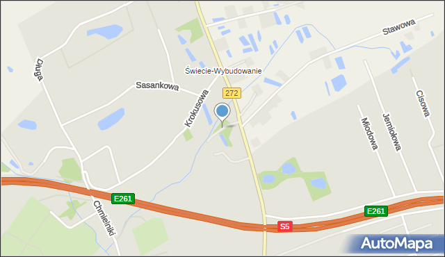 Świecie, Irysowa, mapa Świecie