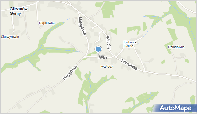 Gliczarów Górny, Iwan, mapa Gliczarów Górny