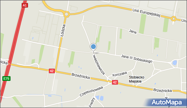 Radomsko, Iwaszkiewicza Jarosława, mapa Radomsko