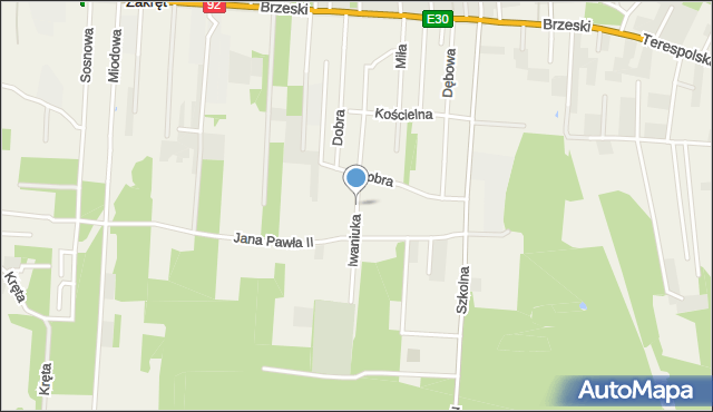 Zakręt gmina Wiązowna, Iwaniuka, ks., mapa Zakręt gmina Wiązowna