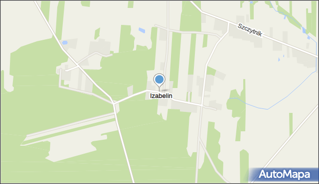 Izabelin gmina Jakubów, Izabelin, mapa Izabelin gmina Jakubów