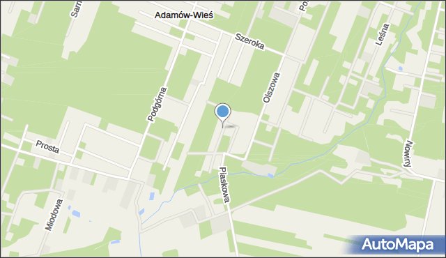 Adamów-Wieś, Jagodowa, mapa Adamów-Wieś