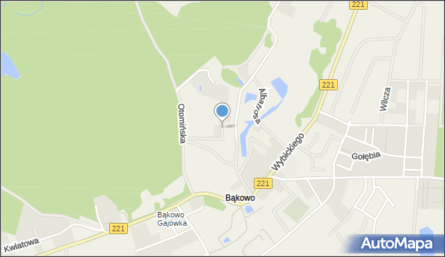 Bąkowo gmina Kolbudy, Jaskółki, mapa Bąkowo gmina Kolbudy