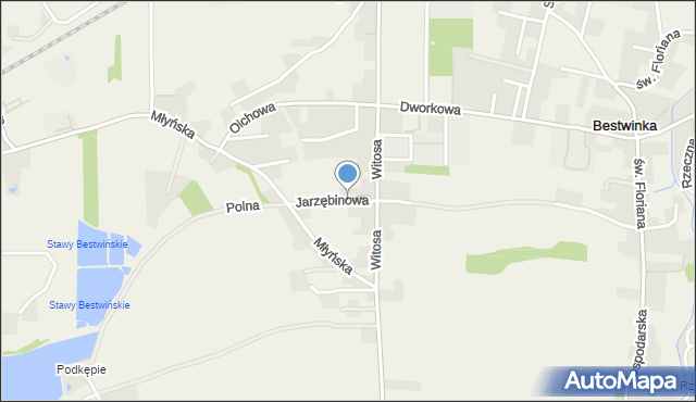 Bestwinka, Jarzębinowa, mapa Bestwinka
