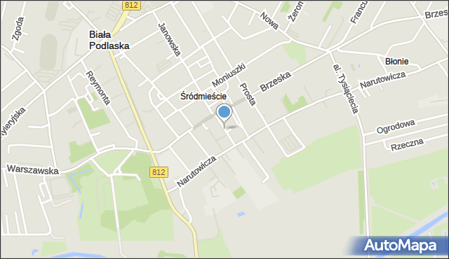 Biała Podlaska, Jatkowa, mapa Białej Podlaskiej