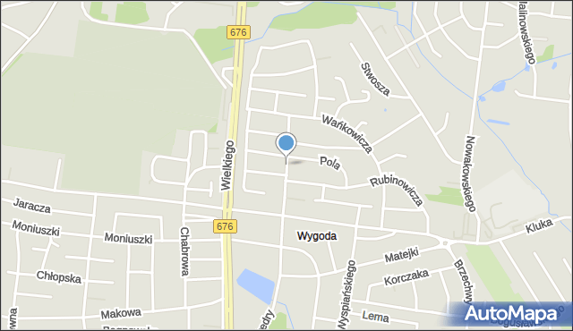 Białystok, Janickiego Wiesława, mapa Białegostoku