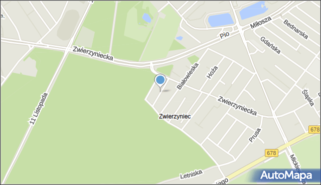 Białystok, Jagodowa, mapa Białegostoku