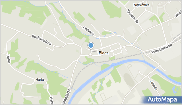 Biecz powiat gorlicki, Januszewicza, mapa Biecz powiat gorlicki
