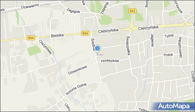 Bielsko-Biała, Jankiela, mapa Bielsko-Białej