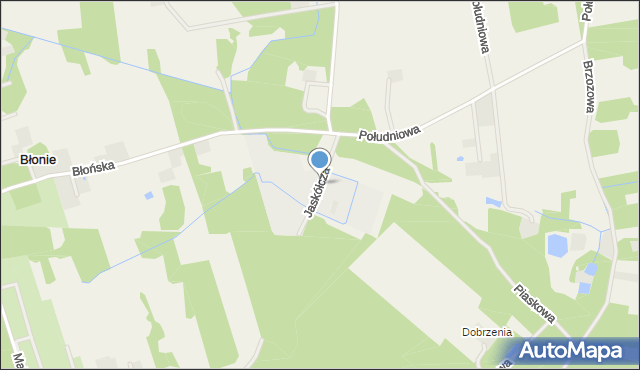 Błonie gmina Prażmów, Jaskółcza, mapa Błonie gmina Prażmów