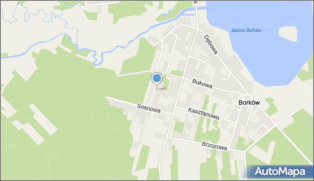 Borków gmina Daleszyce, Jałowcowa, mapa Borków gmina Daleszyce