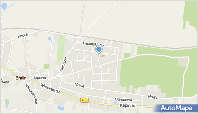 Bralin powiat kępiński, Jańskiego Benedykta, mapa Bralin powiat kępiński
