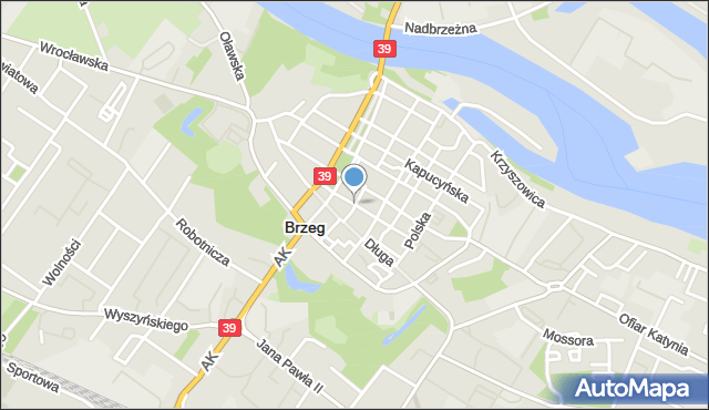 Brzeg, Jabłkowa, mapa Brzeg