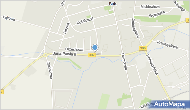 Buk powiat poznański, Jana Pawła II, mapa Buk powiat poznański