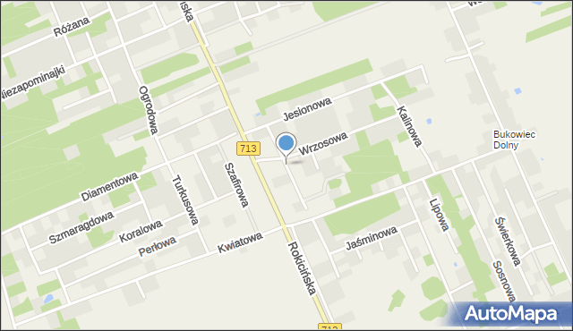 Bukowiec gmina Brójce, Jarzębinowa, mapa Bukowiec gmina Brójce