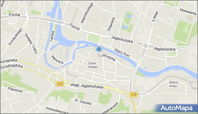 Bydgoszcz, Jatki, mapa Bydgoszczy