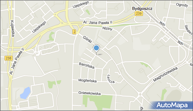Bydgoszcz, Jaracza Stefana, mapa Bydgoszczy