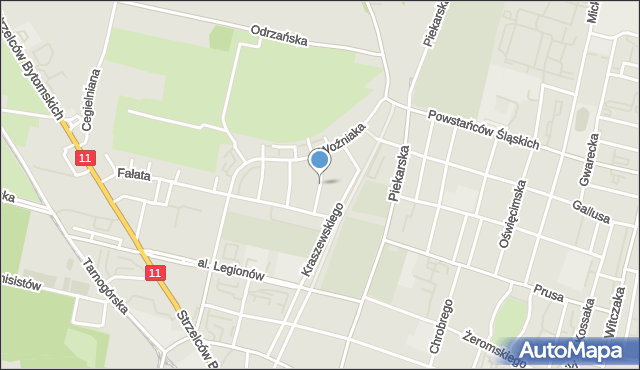 Bytom, Jaworowa, mapa Bytomia