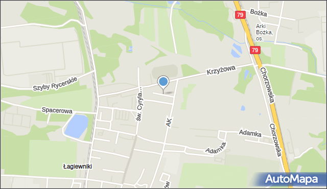 Bytom, Jałowcowa, mapa Bytomia