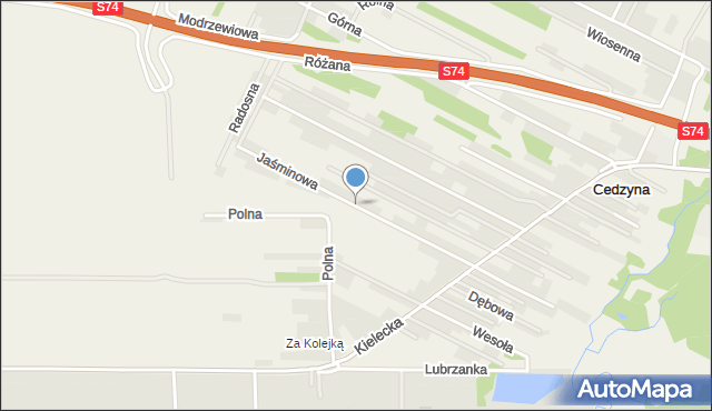 Cedzyna, Jaśminowa, mapa Cedzyna