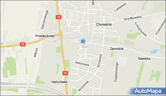 Chmielnik powiat kielecki, Jałowcowa, mapa Chmielnik powiat kielecki